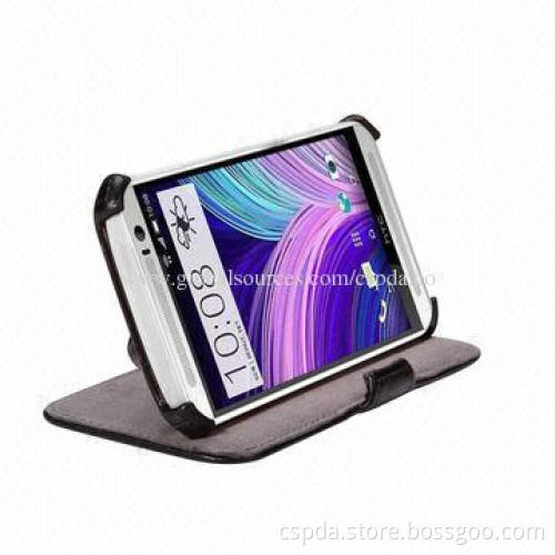 PU Leather Heat Setting Back Standing Mobile Phone Cases for HTC One 2, OEM and ODM Orders Welcomed